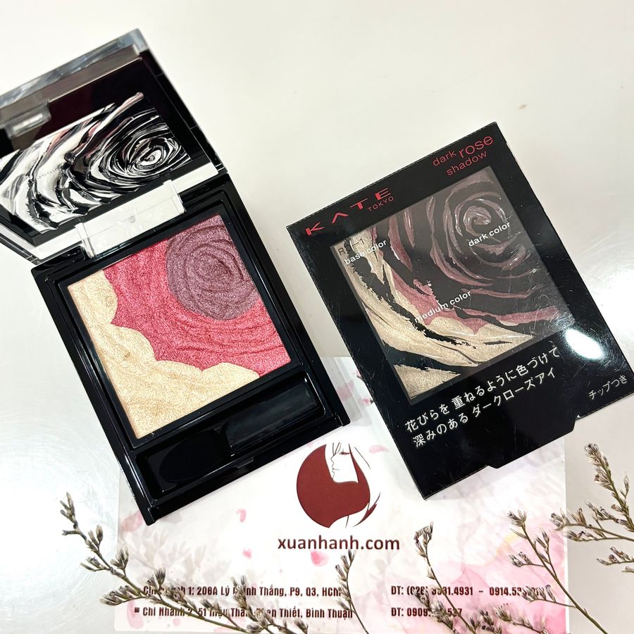 Phấn mắt Kanebo Kate Dark Rose Shadow lên màu lung linh, #RD1 đỏ đất quyến rũ.