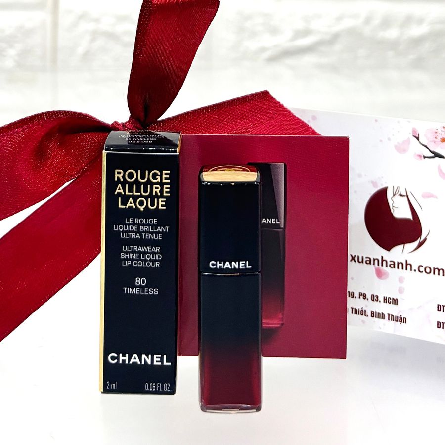 Son kem Chanel Rouge Allure Laque mịn mượt #80 Timeless đỏ Cherry - (New)