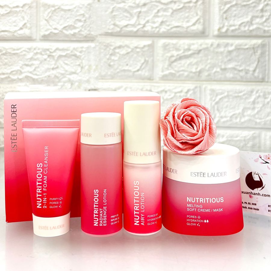 Set Estee Lauder Nutritious See The Glow cải thiện da thô ráp, xỉn màu