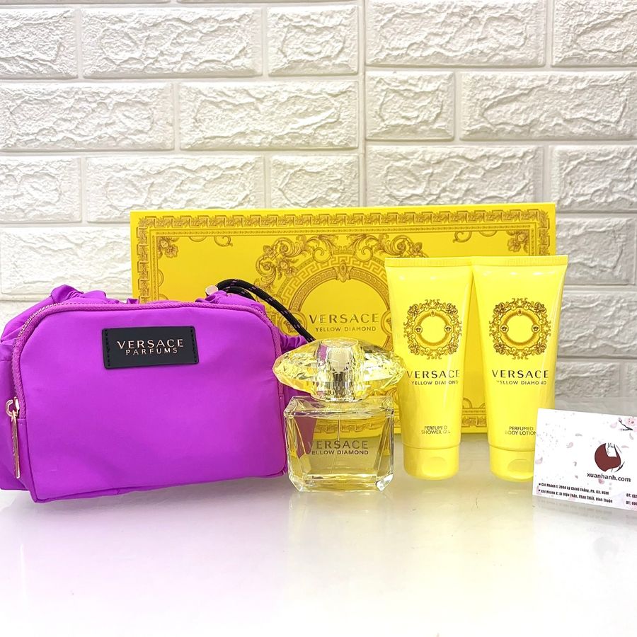 Set nước hoa Versace Yellow Diamond tươi vui, rực rỡ, lôi cuốn, 4sp