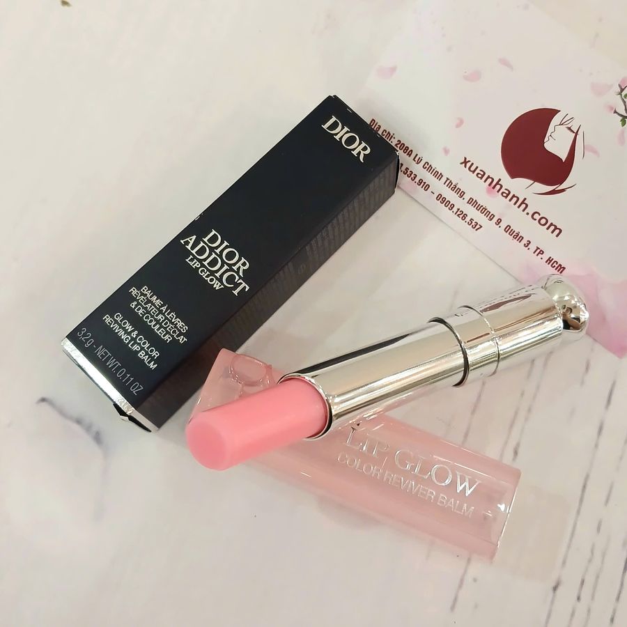 Son dưỡng Dior Addict Lip Glow Pink dưỡng mềm và tăng sắc môi, #001 Pink - hồng xinh.