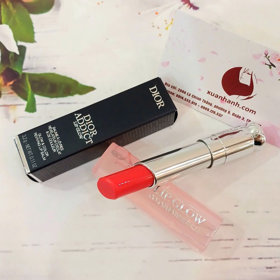 Son dưỡng Dior Addict Lip Glow Pink mềm mướt và tăng sắc môi, #033 Coral Pink - hồng cam