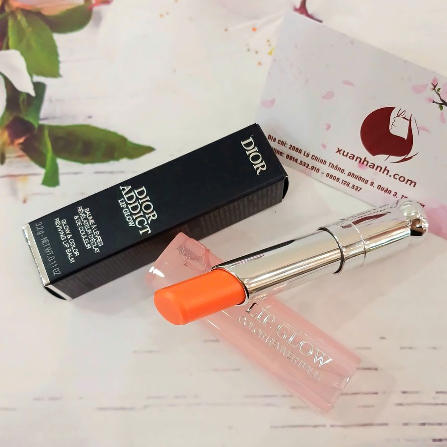 Son dưỡng Dior Addict Lip Glow mềm mướt và tăng sắc môi, #004 Coral - cam tự nhiên