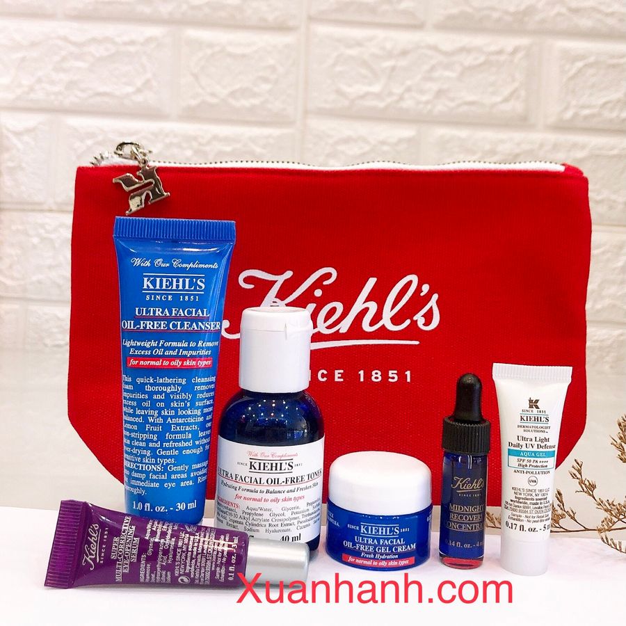 Set dưỡng Kiehl's Ultra Facial Oil-Free kiểm soát dầu, phục hồi da tươi trẻ, 7sp