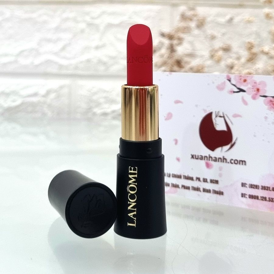 Son Lancome 505 L'absolu Rouge Drama Matte lì min, Adoration đỏ ánh cam tuyệt đẹp