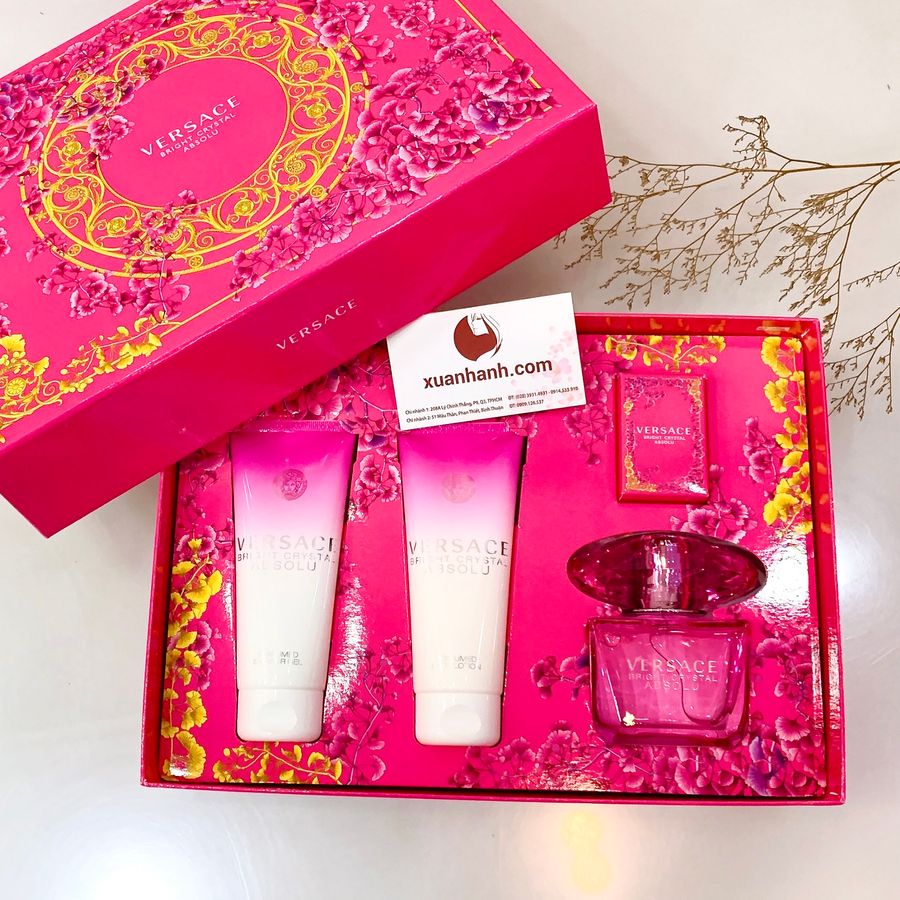 Set nước hoa Versace Bright Crystal Absolu sang trọng, ngọt ngào và hiện đại - 4sp (New)