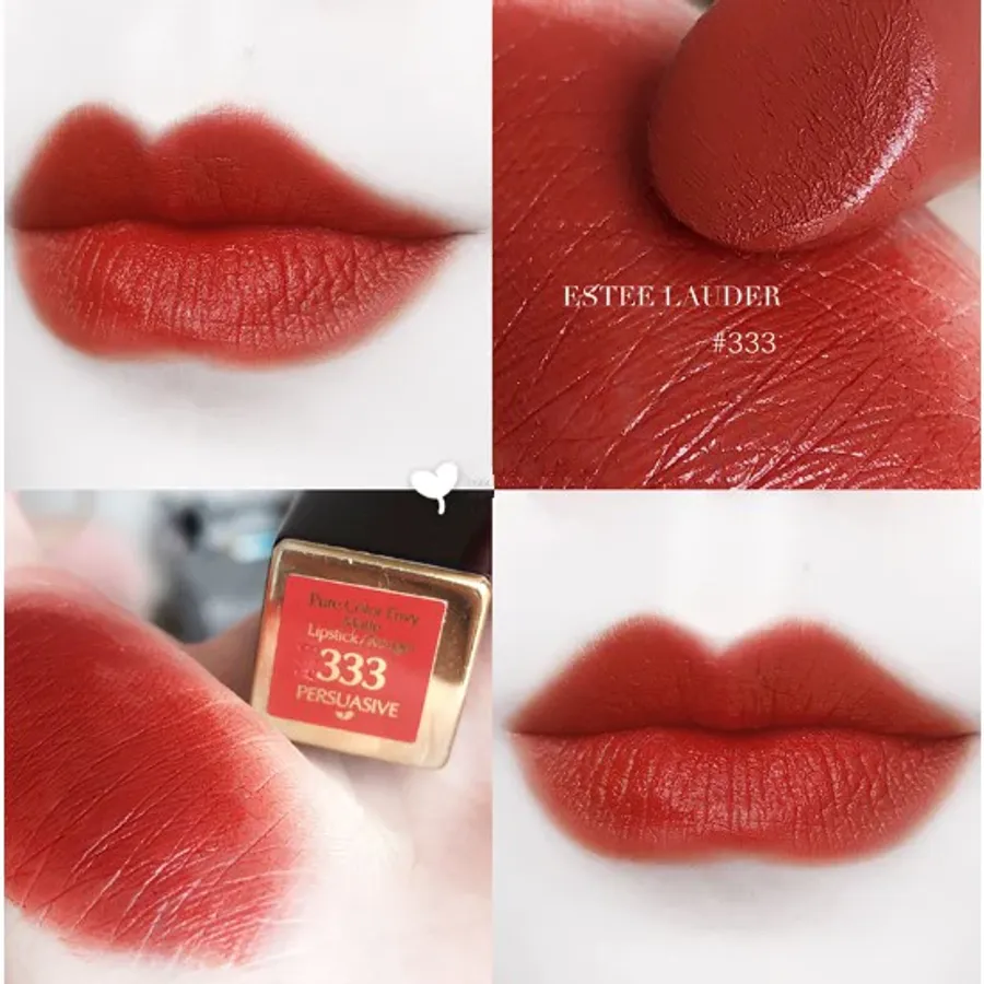 Son Estee Lauder màu 333: Sắc Đỏ Cam Gạch Thu Hút và Sang Trọng