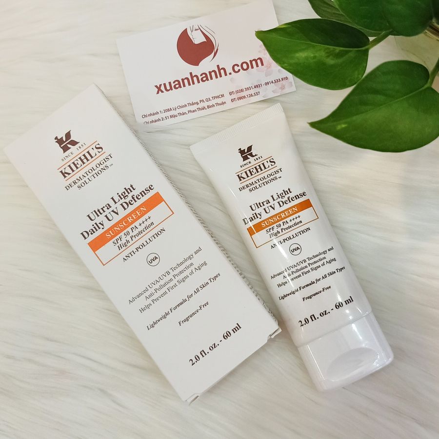 Kem chống nắng KIEHL'S Ultra Light Daily UV SPF50/PA++++ bảo vệ tối đa, thoáng nhẹ da, 60ml