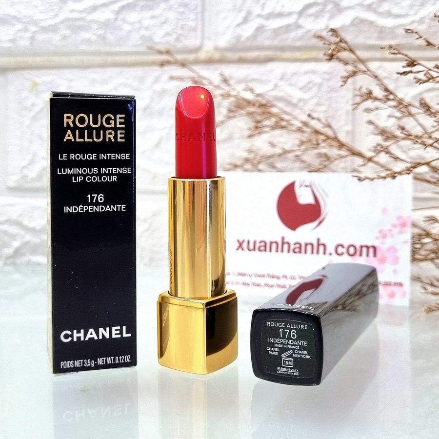 Son Chanel Rouge Allure mềm môi, giữ màu, căng mọng #176 Independante đỏ