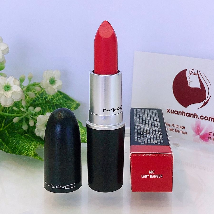 Son Mac Retro Matte Lipstick son lì, bám màu tốt #607 Lady Danger cam đỏ